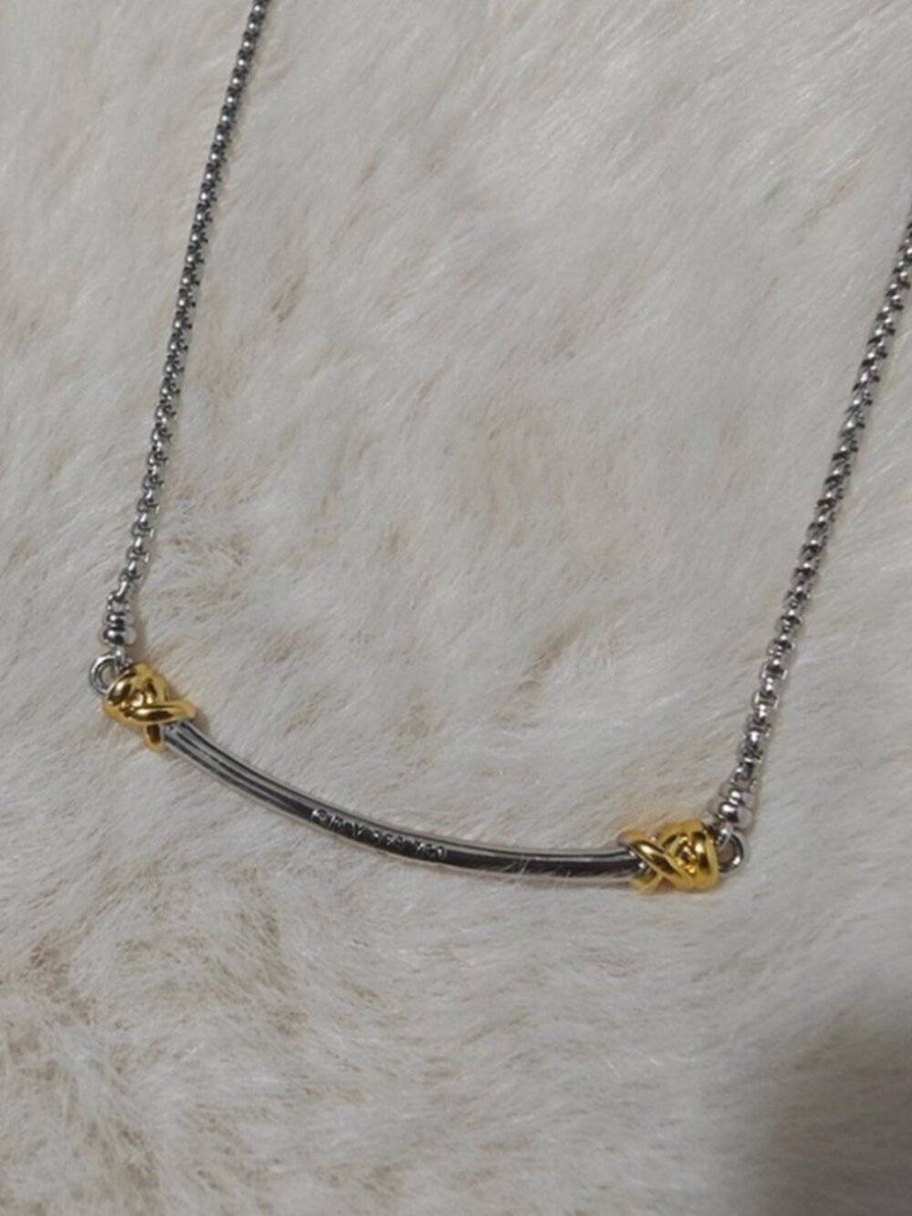 David Yurman Silver and Gold Necklace - Picture 5 of 6